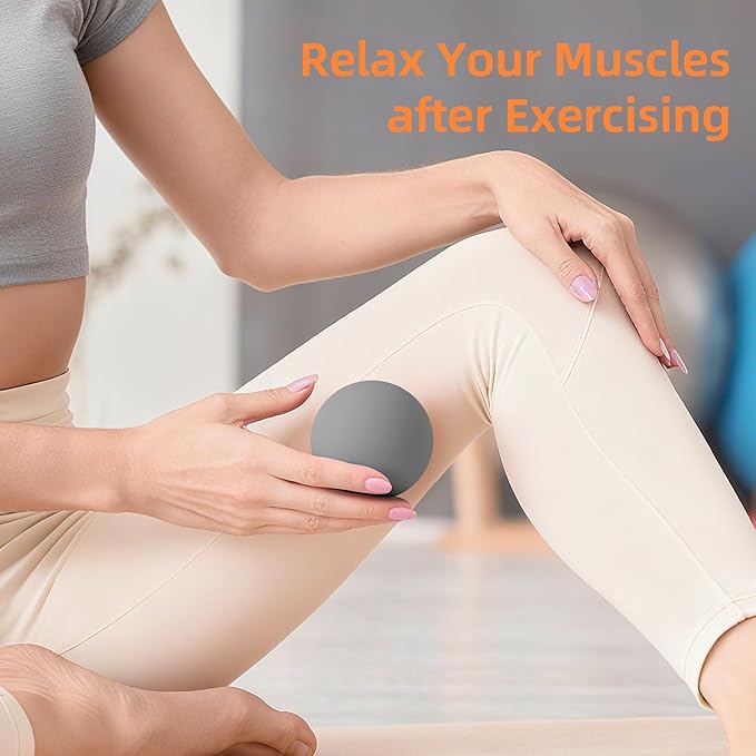 Massage Lacrosse Balls for Myofascial Release, Trigger Point Therapy and Yoga Therapy, Foot Massage Ball to Relieve Plantar Fasciitis Gray
