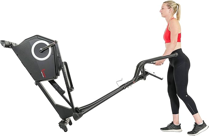 Sunny Health & Fitness Upright Elliptical Machine, Full Body Cardio Exercise with Adjustable Resistance, Arm and Leg Workout Machine, SunnyFit App via Bluetooth Optional Electro-Magnetic Resistance