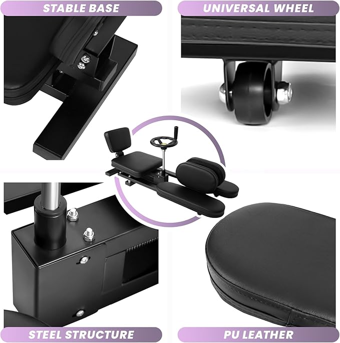 Hip Leg Strecher, 400LBS Steel Split Machine for Flexibility Kids Adults with Wheel, 240 ° Leg Strecher Machine for Flexibility Stretching Equipment Fitness Equipment Beauty Ballet Yoga