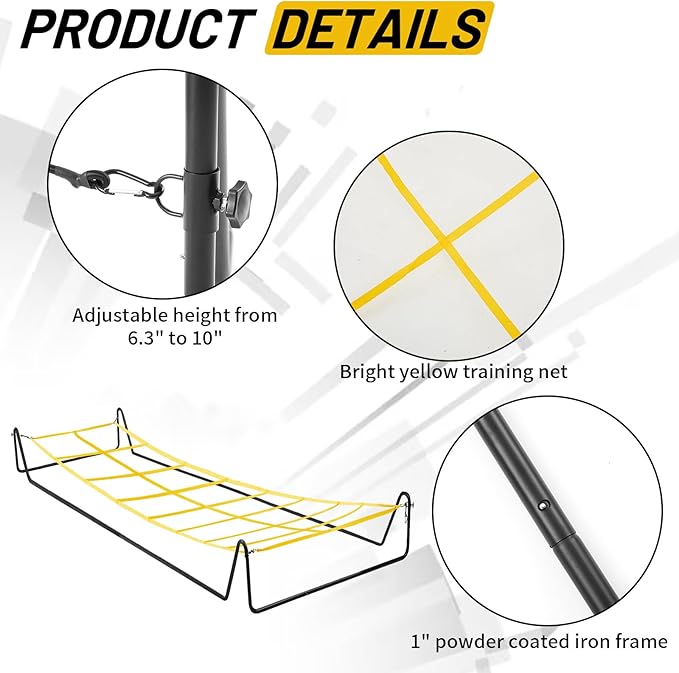 Soulchen 17 x 5 ft Running Ropes/Agility Ladder Soccer Footwork Training Net Adjustable Height Speed Ladder Basketball Football Soccer Training Equipment Fitness Workout Equipment for Youth Adults