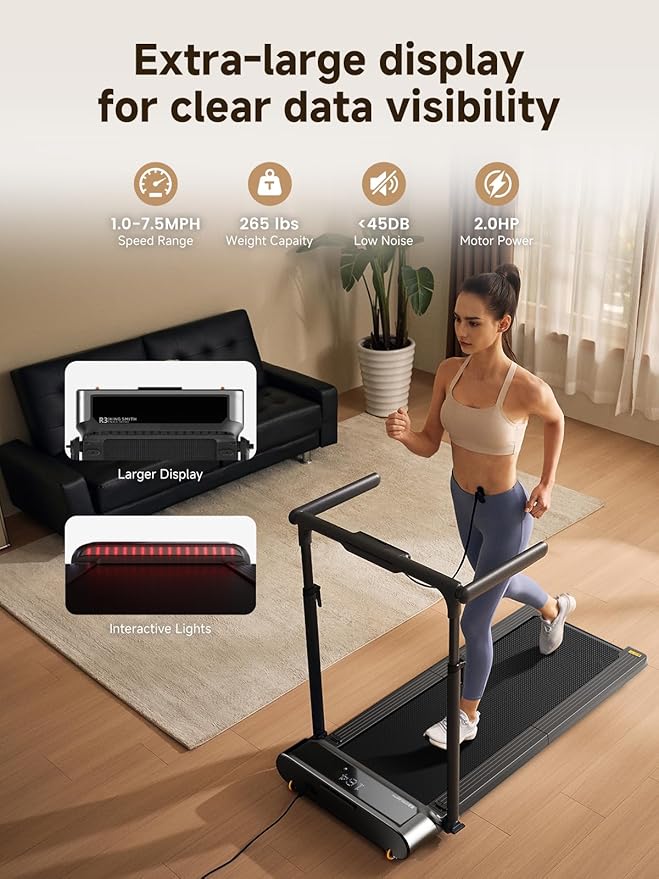 WALKINGPAD Folding Treadmill, 2 in 1 Walking Pad Under Desk Treadmill for Home and Office, Compact Foldable Design with App Control and LED Display