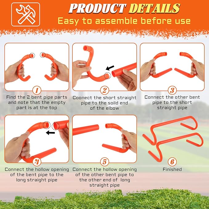 6 Pack 6'' Speed Agility Training Hurdles - Detachable Agility Training Hurdles, Speed Training Agility Hurdles, Speed and Agility Training Equipment for Athletes, Soccer, Basketball Training
