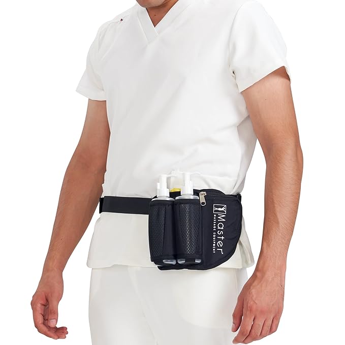 Master Massage Double Bottle Massage Oil Holster Bag- Lotion Bag Dual Kit–Massage Lotion Holster Two 8 Oz Refillable Pump Dispenser