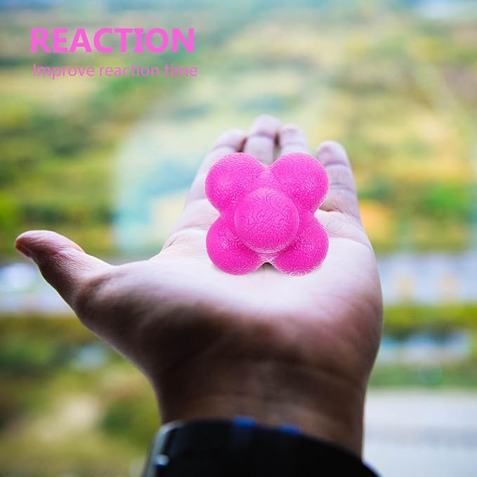 PRETYZOOM Hexagonal Reaction Ball 7cm Purple Agility Training Ball for Indoor Speed and Goalkeeper Reaction Exercises