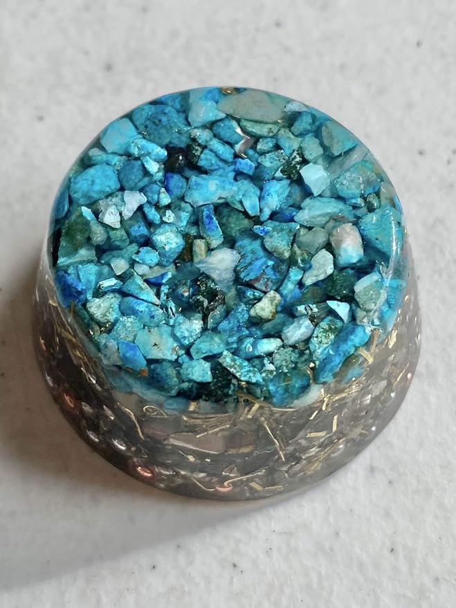 Turquoise Orgone Generator Energy Accumulator 7.83Hz/432Hz/528Hz/Advance Harmonics Many Beautiful Ingredients! smtbscOG(Turquoise)