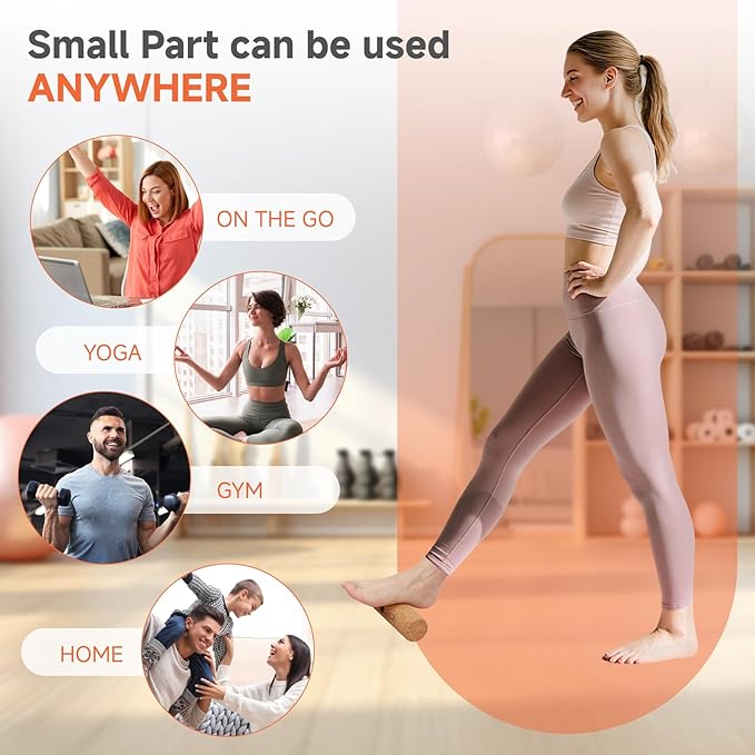 Foot Balance Cork - Foot Collective Cork Balance &Natural Wood for Feet Strengthening, corking balance board For Home Gym|Office Fitness Equipment for Plantar Fasciitis Relief | Foot Balance Trainer