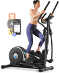 MERACH Elliptical Exercise Machine for Home Use, Elliptical Machine with Hyper-Quiet Magnetic Drive System, 16-Level Resistance Adjustment, 15.5IN Stride, 350LBS Loading Capacity, MERACH App