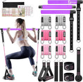 Pilates Bar Kit with Resistance Bands,Pilates Bar with Stackable Bands Workout Equipment for Legs,Hip,Waist and Arm,Exercise Fitness Equipment for Women & Men Home Gym Yoga Pilates