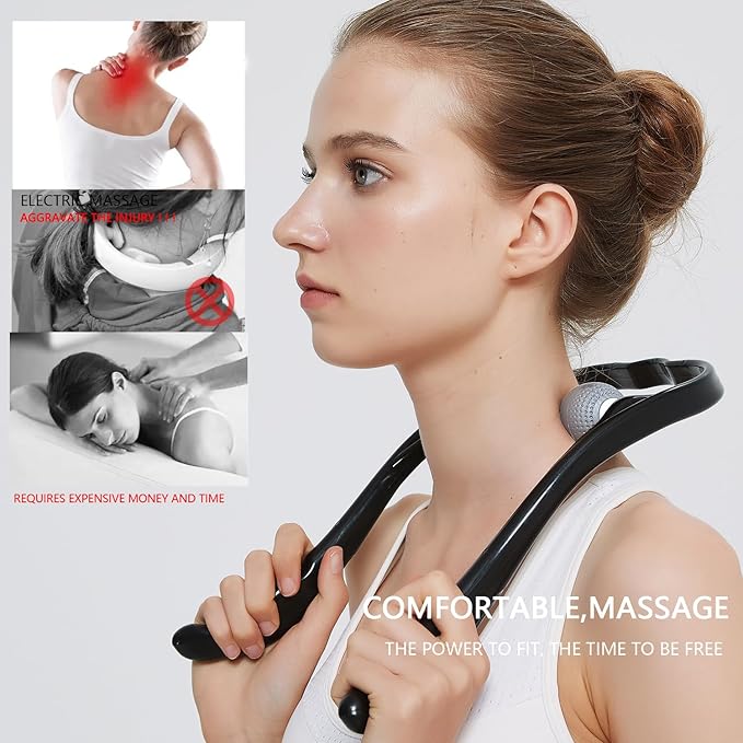 Neck Massager for Pain Relief Deep Tissue Self Trigger Point Shiatsu Shoulder & Back Massager for Neck, Shoulders, Legs, Home/Office Use