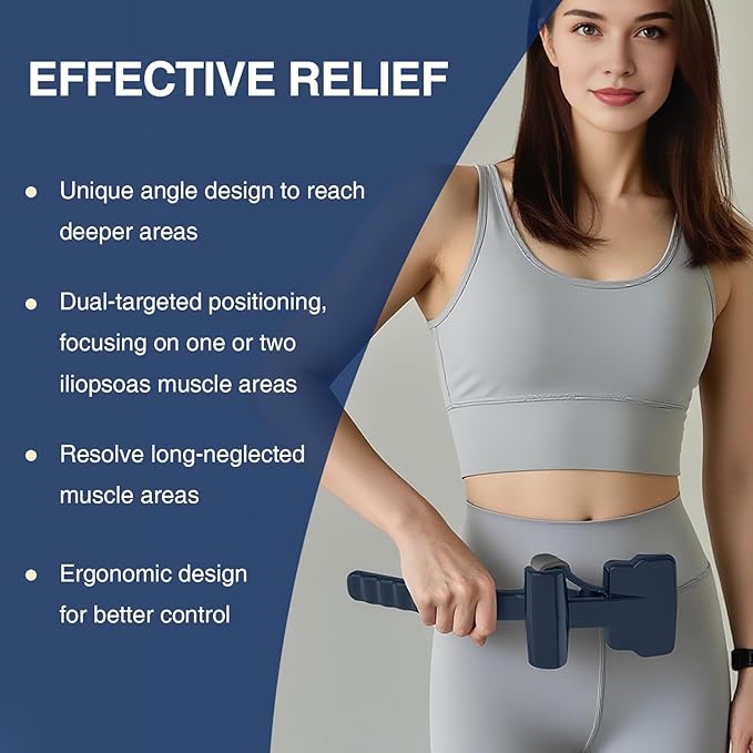 Psoas Release Tool-Hip Hook Psoas Muscle Release Tool Fully Adjustable for Iliacus,Waist Pain Sciatica,Back&Posture Relief,Hip Flexor Release Tool and Trigger Point Massage Tool [Patent Pending]