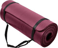 BalanceFrom 71x24 Inches Extra Thick Yoga Mat 1-Inch High-Density Foam – Roll-Up Exercise Pad with Double-Sided Non-Slip Surface and Carrying Strap for Pilates and Home Workouts, Multiple Colors