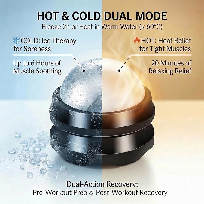 Massage Ice Roller Ball - Roller for Muscles Deep Tissue - Stays Cold for 6 Hours, Plantar Fasciitis Roller, Sports Fitness Relaxations Gift, Rapidly Relieve Muscle Pain and Tension