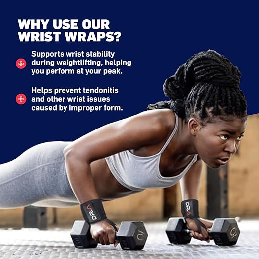 Dr. Arthritis Gym Wrist Wraps & Wrist Straps for Weightlifting Bundle (2 Pairs), Heavy-Duty Workout Straps Support for Everyday Training & Injury Recovery, Lifting Accessories for Men & Women (Black) (Wrap & Straps Combo (Black))