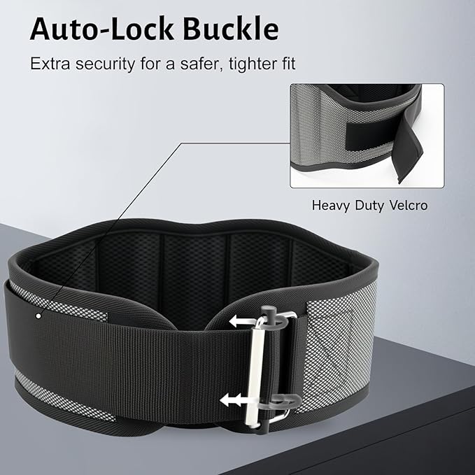MANUEKLEAR Gym Weight Lifting Belt Weight Lifting Workout Weightlifting Powerlifting Belt for Men Women - 7.5inch - Bodybuilding Fitness Back Support for Cross Training, Squats, Lunges