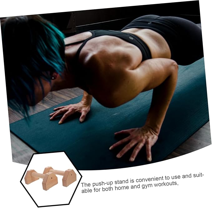 BESPORTBLE 2pcs Wooden Pushup Stands for Strength Training Ergonomic Anti-slip Handles for Home Gym Workouts Durable Beechwood Design Lightweight Portable Fitness Accessory Pair
