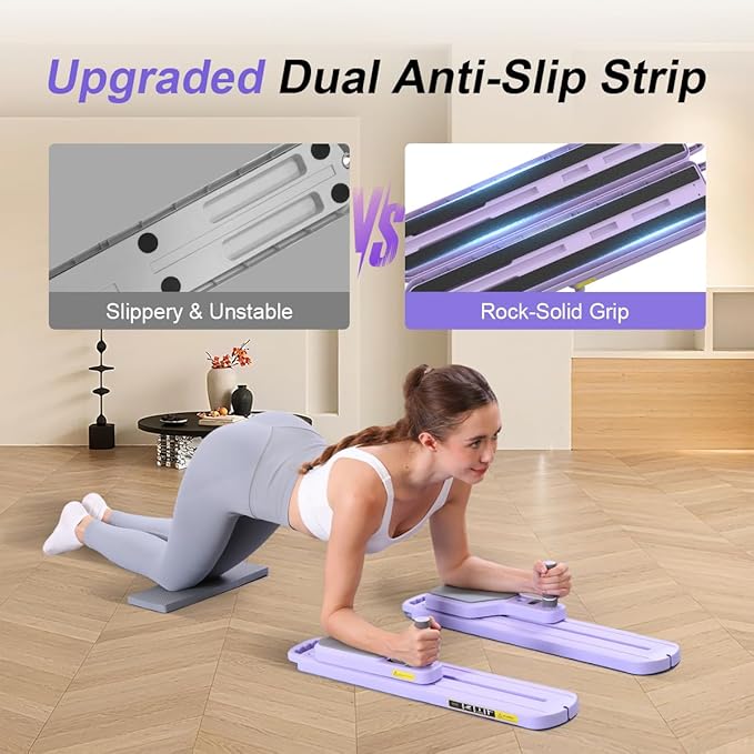 Pilates Board, Pilates Reformer Multifunctional Home Workout Equipment with Resistance Bands & LED Timer, Anti-Slip Design Machine, Core & Full Body Training Pilates Kit for Women and Beginners