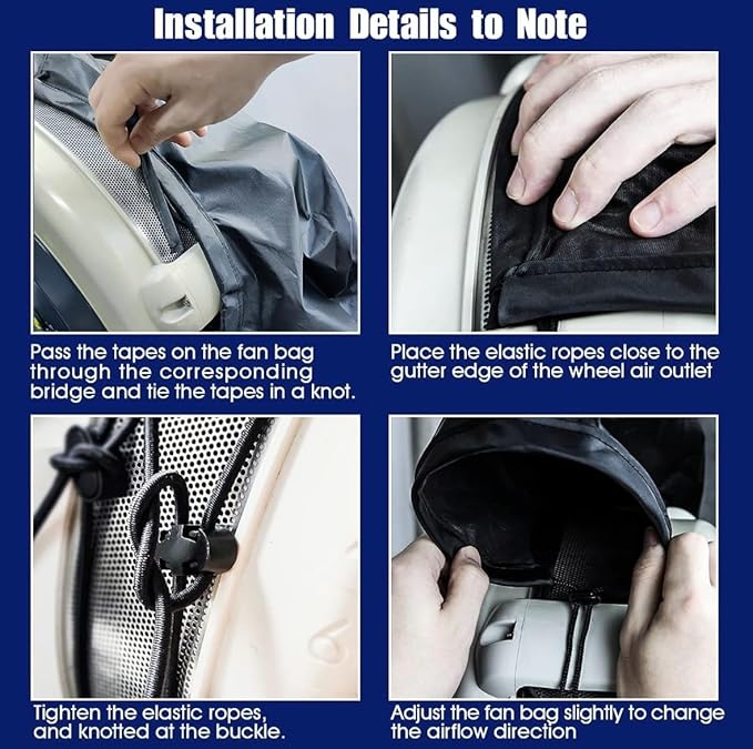 Rower Fan Bag (Airflow Guide Cooling Cover) Replacement for Concept 2 Rowing Machine Models: C, D, & E