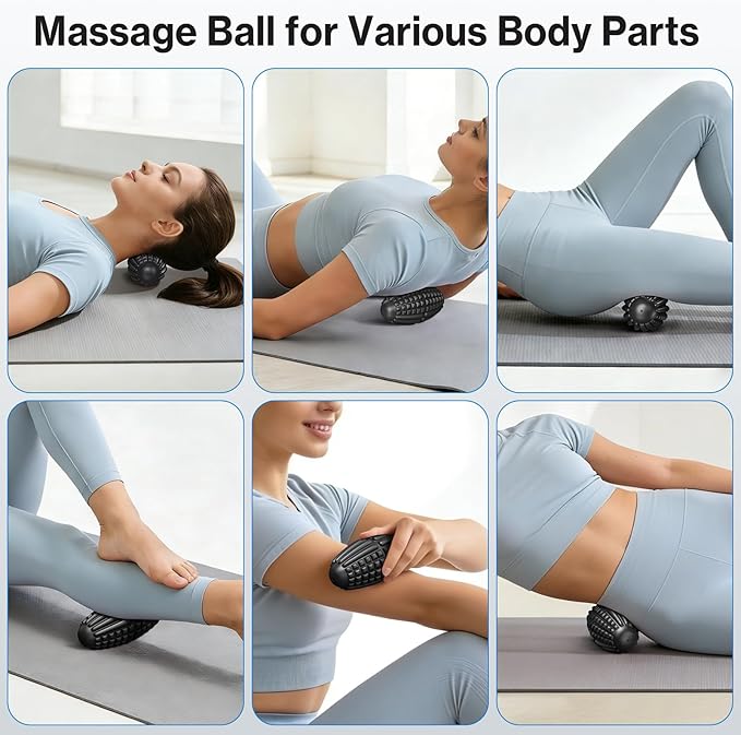 Upgraded Vibrating Massage Ball,4-Speed with Rechargeable,Trigger Point Myofascial Massage Roller Ball for Relieving Muscle Pressure, Electric Massager for Fitness/Yoga/Training (Black)