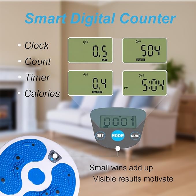 KYTO Waist Twister Disc – Core Trainer Board with Digital Counter, Ab Workout Equipment with 360° Rotation, Non-Slip Foot Massage Design for Home, Office Fitness