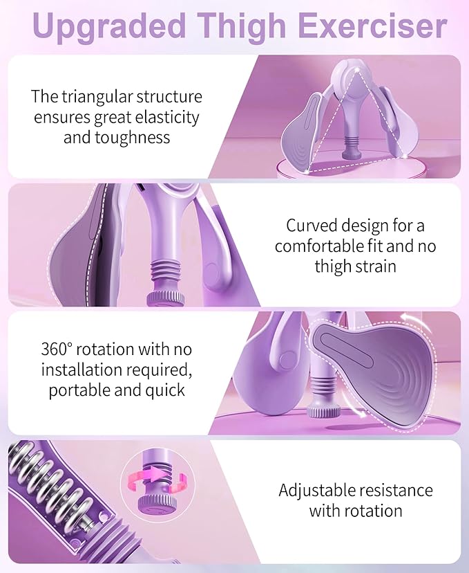 Pelvic Floor Exercise Devices Kegel Exerciser Muscle Trainer 15-70lbs Adjustable for Women/Men, Inner Thigh Exerciser Hip Abductor Machine with Resistance Band, Leg Workout