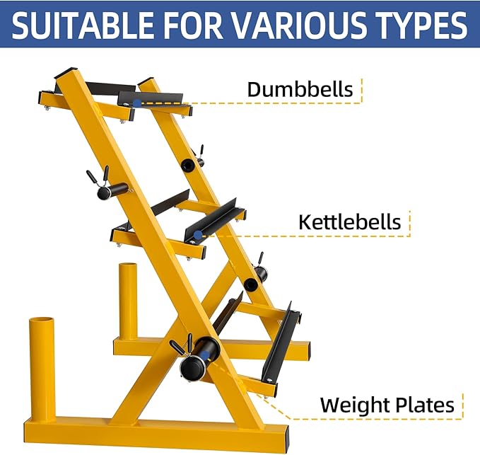 Heavy-Duty Dumbbell Rack, 3 Tier Adjustable Commercial Steel Weight Storage Stand with Rubber Feet for Home Gym, Anti-Deformation, Space-Saving Dumbbell Storage Organizer