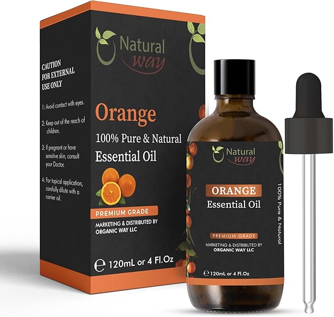 Essential Oil | Pure Aromatherapy Oil for Diffusers, Hair Growth, Skin, Scalp Care, Massage | Refreshing Hair Oil for Women & Men | Natural Essential Oil for Diffuser (Orange)
