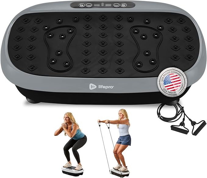 Lifepro HexaPlate Lite Vibration Plate Exercise Machine with Magnetic Acupoints - Full Body Vibration Platform for Beginners and Recovery - Lymphatic Drainage Massager for Muscle Toning and Fitness