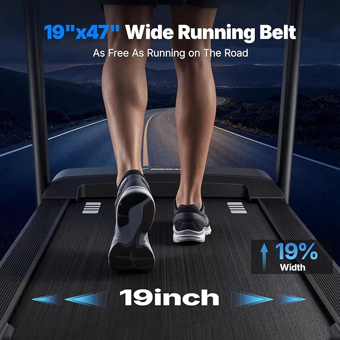 MERACH Treadmill with 15/18% Auto Incline, 55"/47"x18"/19" Wide Belt Treadmills, 0.5-8.7MPH/10MPH 3.5HP Brushless Incline Treadmill for Home, 350LBS Foldable Treadmills with Screen & APP & Heart Rate