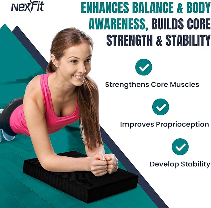 High-Density Balance Pad - Durable TPE Foam Balance Pad Physical Therapy, Foam Exercise Pad with Non-Slip Surface, Lightweight for Home & Gym Workouts, Core Strength & Balance Enhancement