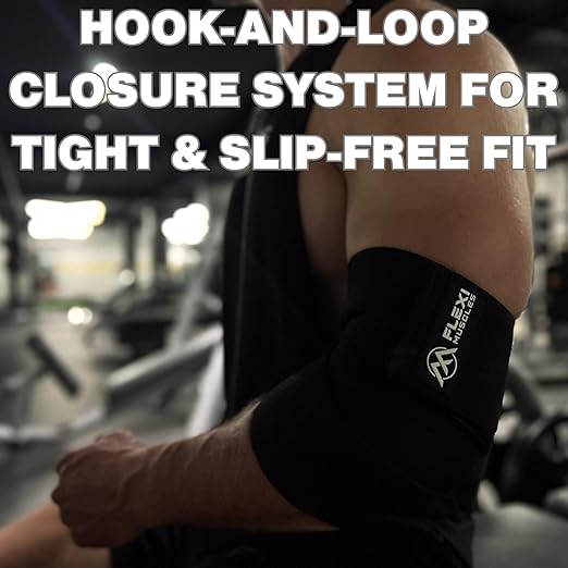 Elbow Wraps for Weightlifting (1 Pair) Adjustable Elbow Compression Straps & Joint Support Brace - Ideal for Bench Press, Powerlifting, and Gym Workouts.
