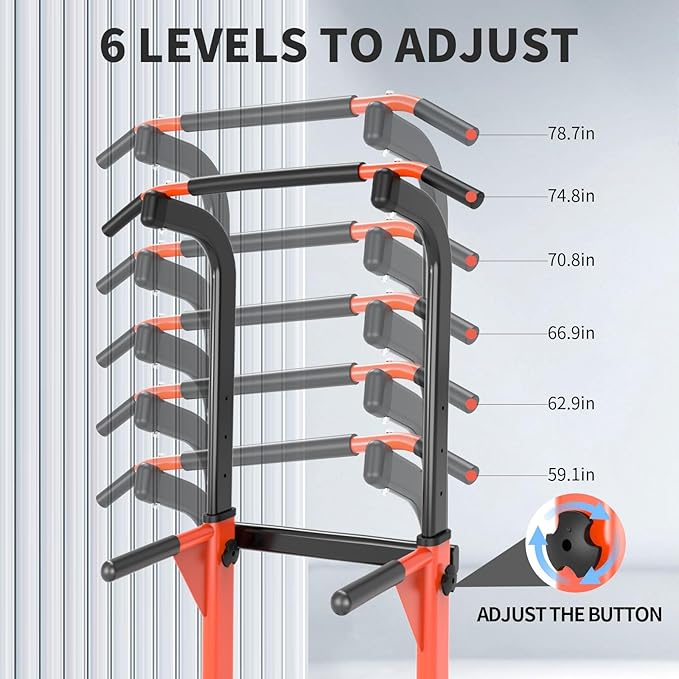 Pull Up Dip Station For Home Gym Strength Training Fitness Workout Station Chin-Ups Push-Ups Pull-Ups Dip-Ups 330LBS T055CDC