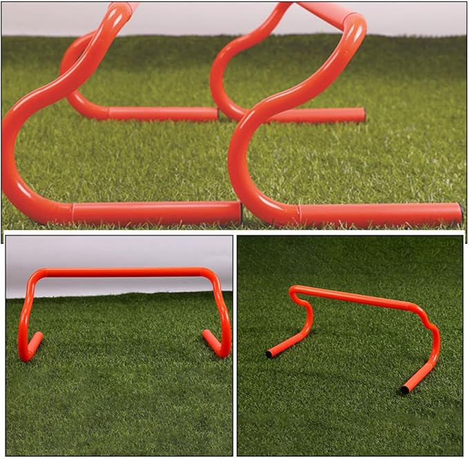 3pcs Detachable Speed Training Hurdles Set Orange Athletic Training Equipment for Soccer Football Baseball Running Drills