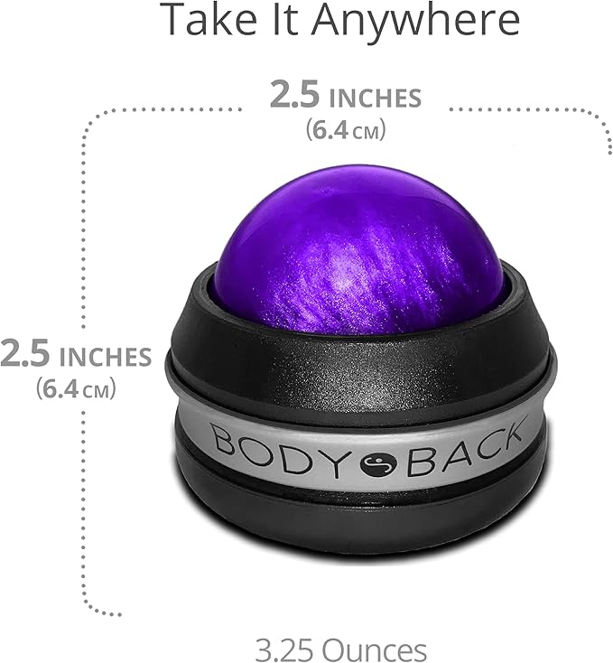 Body Back Manual Massage Roller Ball | Deep Tissue Roller & Lacrosse Ball - Hand Held Massager for Sore Muscles & Joint Pain | 360 Degree Mobility Therapy Ball | Ideal for Athletes & Fitness Recovery