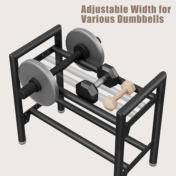 Dumbbell Rack Stand Only, 400LBS Capacity Weight Rack for Home Gym Storage, Adjustable Weight Storage Racks, Heavy-Duty Kettlebell Rack ﻿