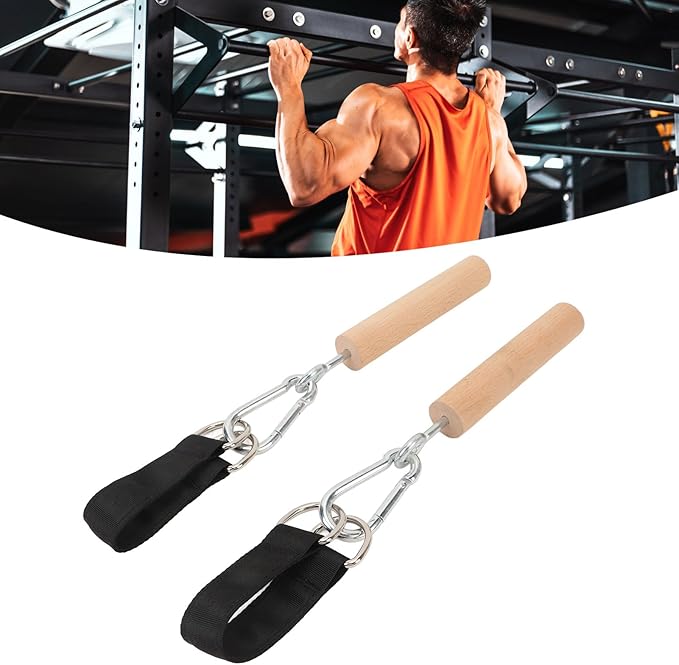 Pull Up Handles Attachment, Portable Pull Up Grip Exercise Handle, Multifunction Wood and Iron Pull Up for Indoor Outdoor Training, Strength Building Equipment for Forearm and Gr