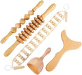 Wood Therapy Massage Tools Professional Maderoterapia Kit Body Sculpting Tools for Lymphatic Drainage and Anti-Cellulite.Wood Massager Roller Rpoe for Back and Muscle Pain Relief (5pcs)