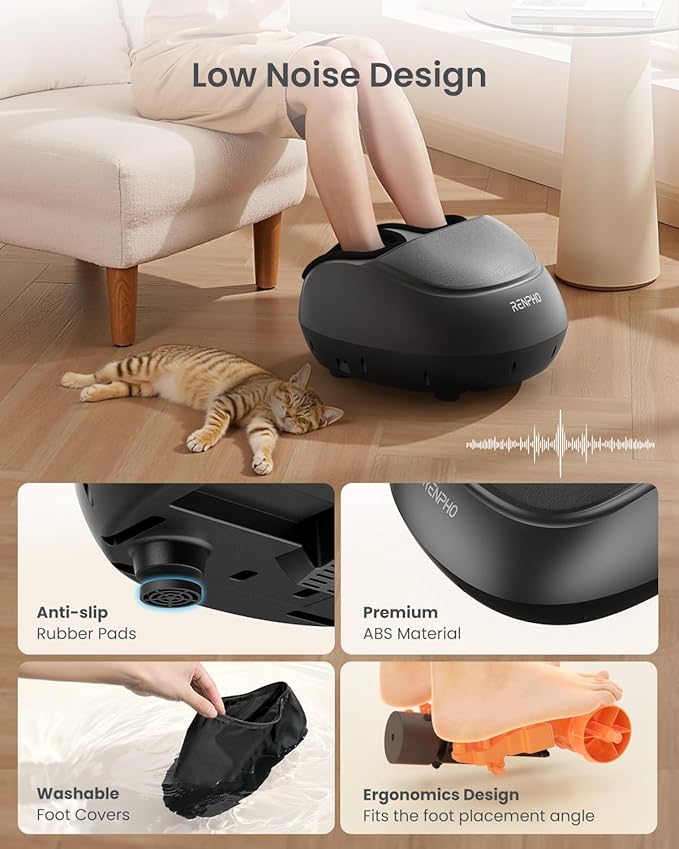RENPHO Full Foot Massager Machine, 2026 Upgraded Shiatsu Foot Massager with Heat, FSA Eligible HSA Store Eligible, Plantar Fasciitis Massager, Birthday Gifts for Women Mom Men Dad, Fits Up to Size 13