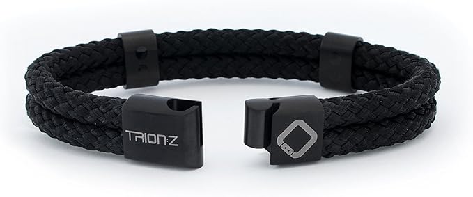 Trion:Z Zen Loop Duo Magnetic Field Therapy Wristband for Women & Men Featuring Patented ANSPO Technology (Black, Large)
