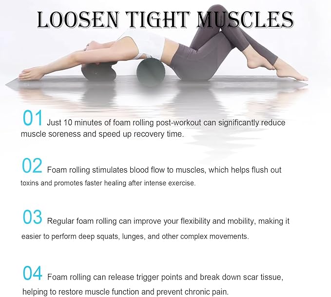 23.6″ Large Foam Roller – Solid High-Density EPP Yoga Column, 5.9″ Diameter for Full-Body Stretch & Myofascial Release, Excercise, Massage and Recovery (Black)