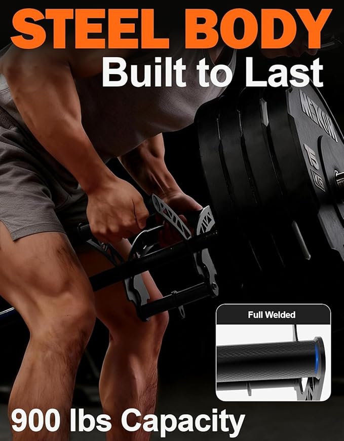 Fitarc Adjustable Width T Bar Row Handle,Landmine Attachment for Barbell,U Clips Gym Landmine Handle V Bar Attachment Exercise for Back,Arm,Shoulder