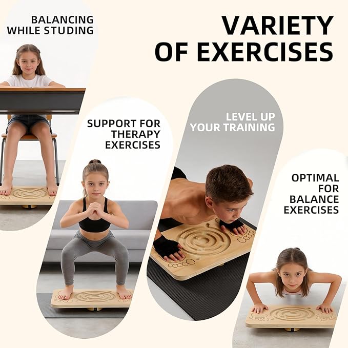 Juoe Maze Balance Board Wobble Board for Kids and Adult,up to 350 Ibs for Coordination Skills Obstacle Courses Sensory Balance Toys for Kids,Professional Rocker Balance Board for Physical Therapy.