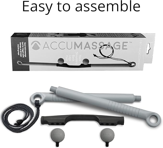 Body Back AccuMassage - Dual Pressure Point Massage Tool & Massage Hammer - 2 in 1 Design - Shiatsu Neck Massager Tool, Golf Ball Percussion Massager for Deep Tissue (2 Pack)
