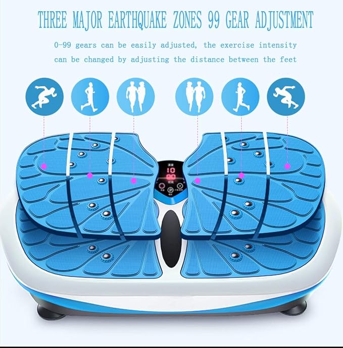 Vibration Exercise Machine,Vibration Platform Machines,99 Speed Adjust,Smart Screen,Low Noise,Load Bearing 150Kg,for Home Fitness (Blue)