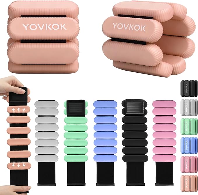 Wrist Weights, Silicone Adjustable Ankle Weights for Women Men - Strengthen Arms and Legs Ideal for for Home Gym Workout, Running, Yoga, Pilates, Barre, Exercise, Strength Training