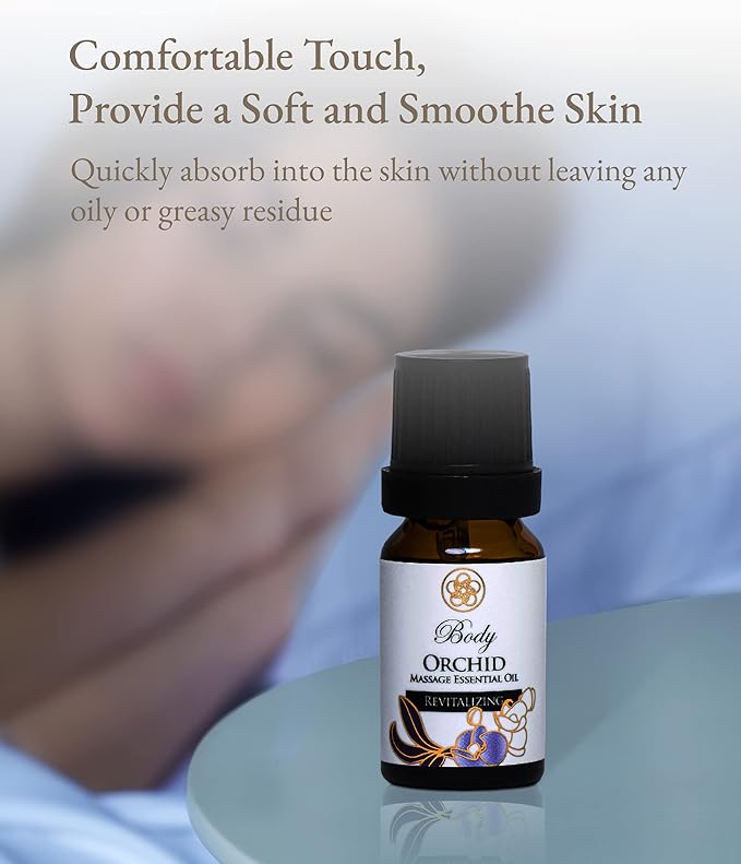 100% Organic Essential Oil Blend for Massage, Home Care, Aromatherapy, Natural Ingredients - Orchid, Lavender, Bergamot, Chamomile, Ylang Ylang, 10ML