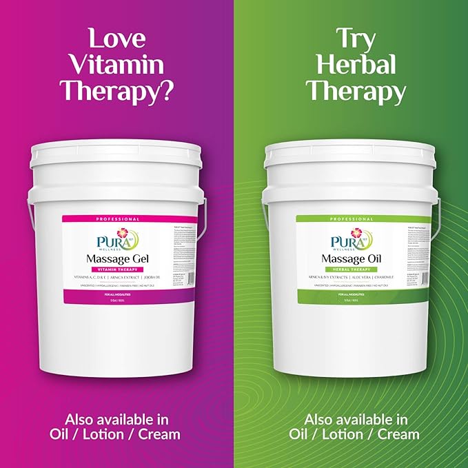 Vitamin Therapy 5 Gallon Massage Gel, Vitamin E, Professional, Massage Therapy, Deep Tissue, Unscented, Hypoallergenic, Natural Ingredients, Skin Hydrating, Moisturizing, Muscle Relief