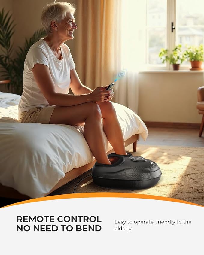 CooCoCo HSA Store Eligible Foot Massager with Heat, Plantar Fasciitis Feet Massager with Remote, Deep Kneading & Compression, FSA Foot Warmer for Home Office, Neuropathy Pain Relief for Feet