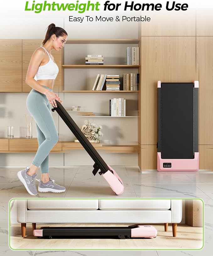 SupeRun Walking Pad, Under Desk Treadmill, 3 in 1 Portable Treadmill with Remote Control LED Display, 2.5 HP Quiet Walking Jogging Machine for Office Home Use, 300 Lbs Capacity