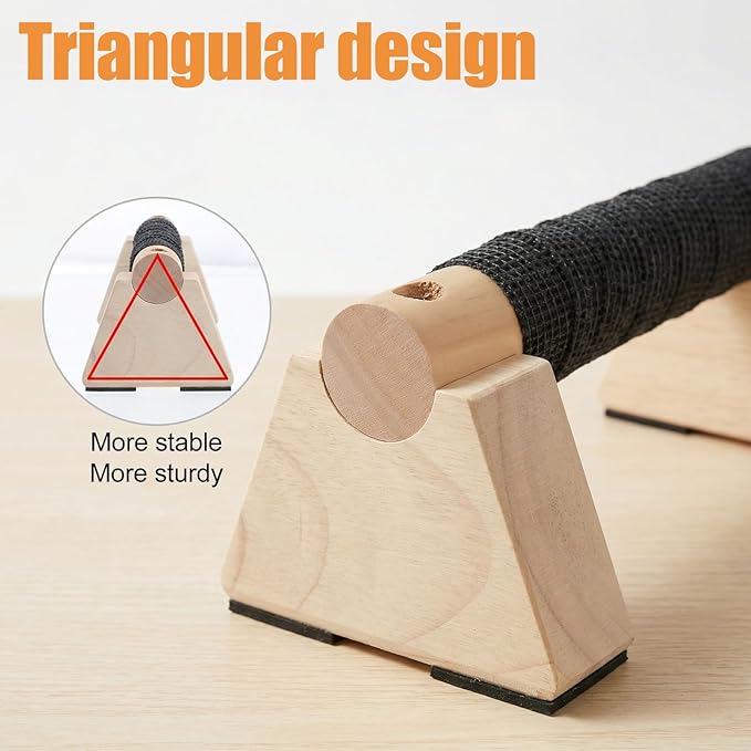 2 Pcs Portable Calisthenics Equipment Parallettes Bars Wooden Push Up Bars with Non-Slip Base, 7.9 Inch Handstand Training Blocks & Push Up Handles, for Home Workout Strength Training