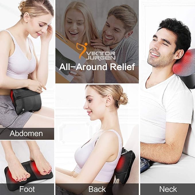 VIKTOR JURGEN Mothers Day Back Massager Gifts, Shiatsu Kneading Massager for Neck and Shoulder, Massage Pillow with Heat Relaxation Gifts for Women/Men/Dad/Mom/Fathers Day/Christmas